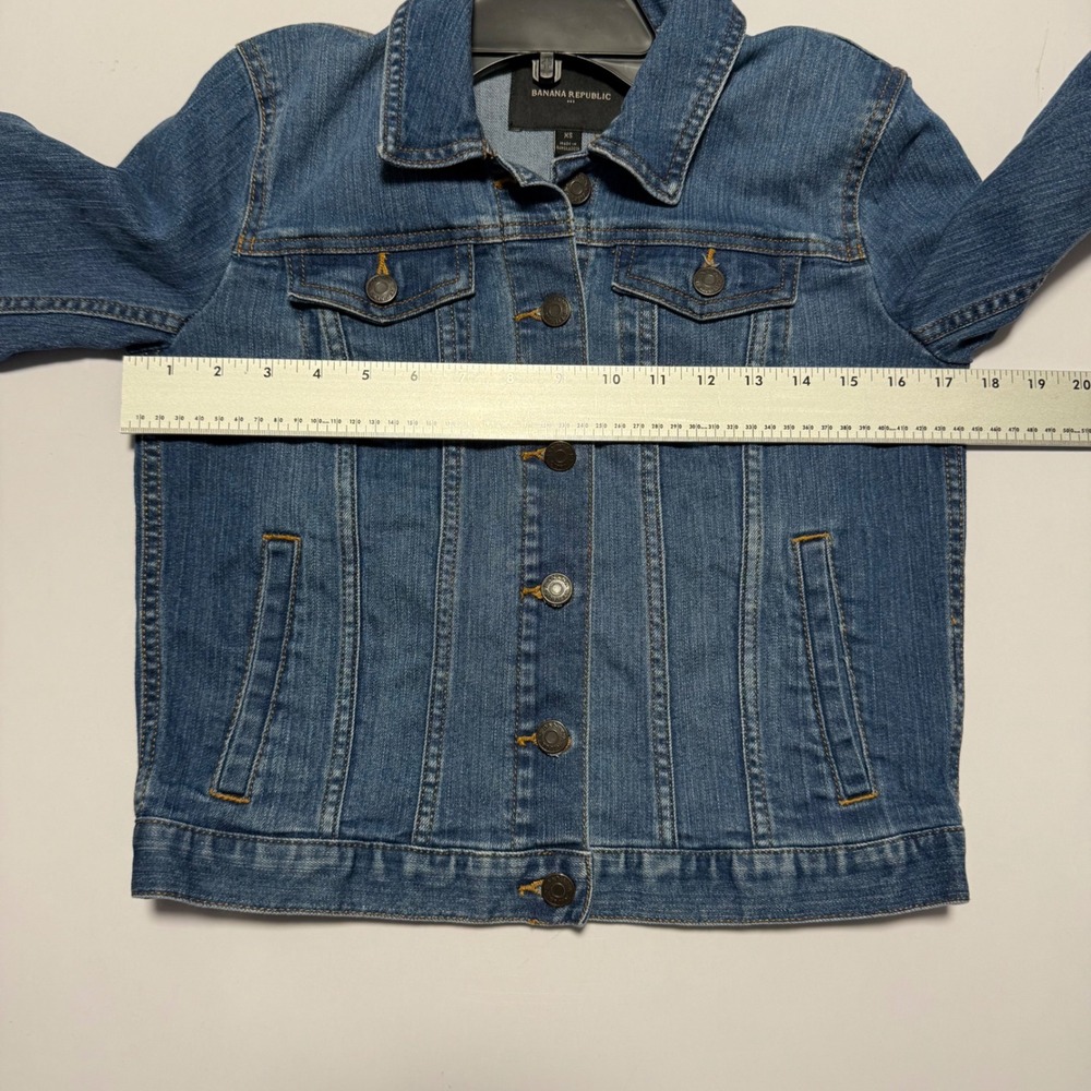 Banana Republic Classic Blue Denim Jean Jacket Women's XS Made in Bangladesh - Picture 3 of 6
